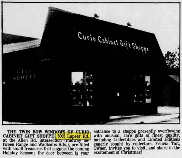 Westgate (Curio Cabinet Gift Shoppe, Westgate Garden Center, Hency Grocery) - Oct 1986 Article